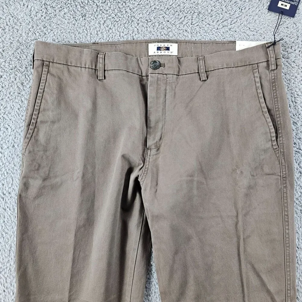 Joseph Abboud Pants 40x29 Khaki Brown Chino Comfort Stretch Preppy Casual NWT